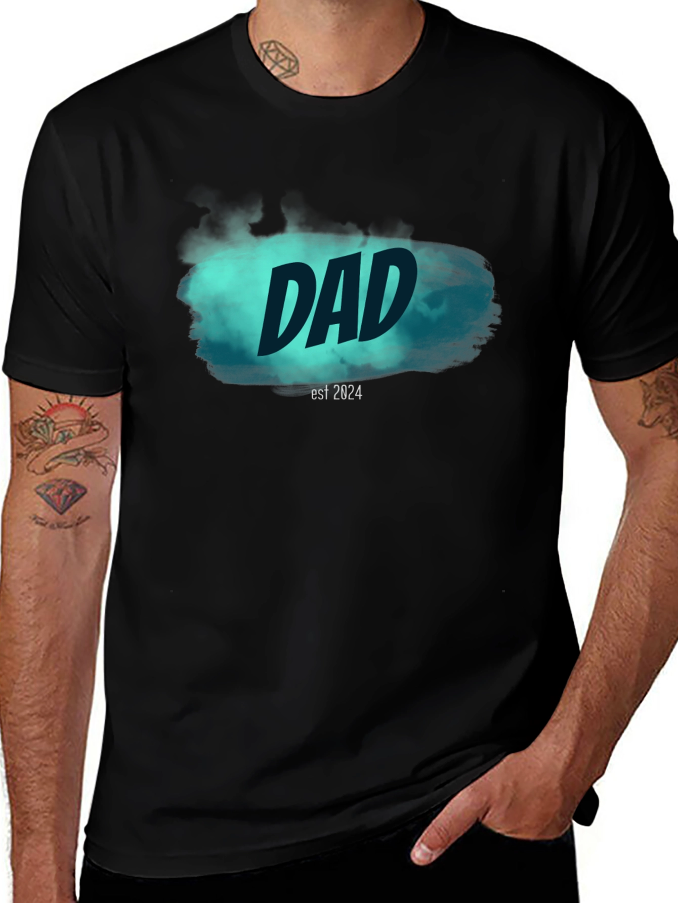 Dad Est. 2024 Black T-Shirt