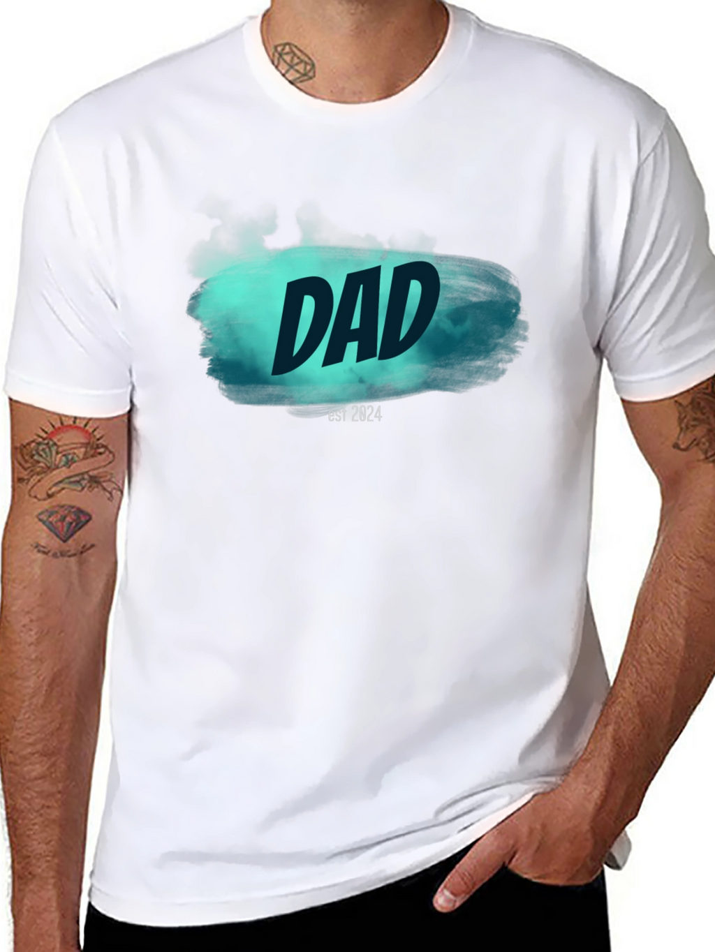 Dad Est. 2024 Black T-Shirt