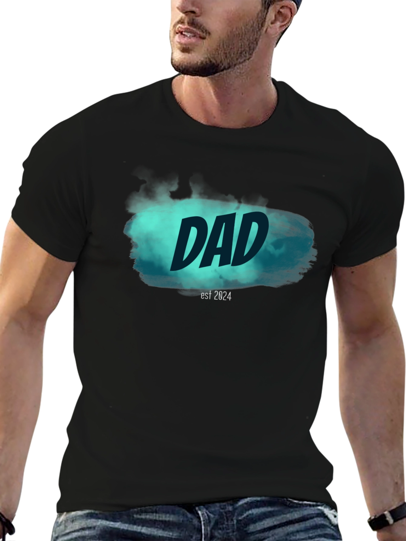 Dad Est. 2024 Black T-Shirt