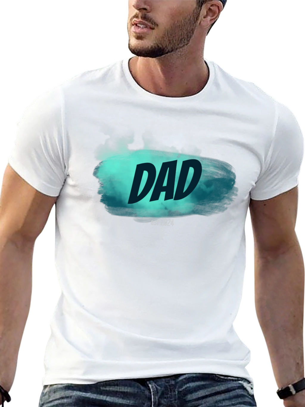Dad Est. 2024 Black T-Shirt