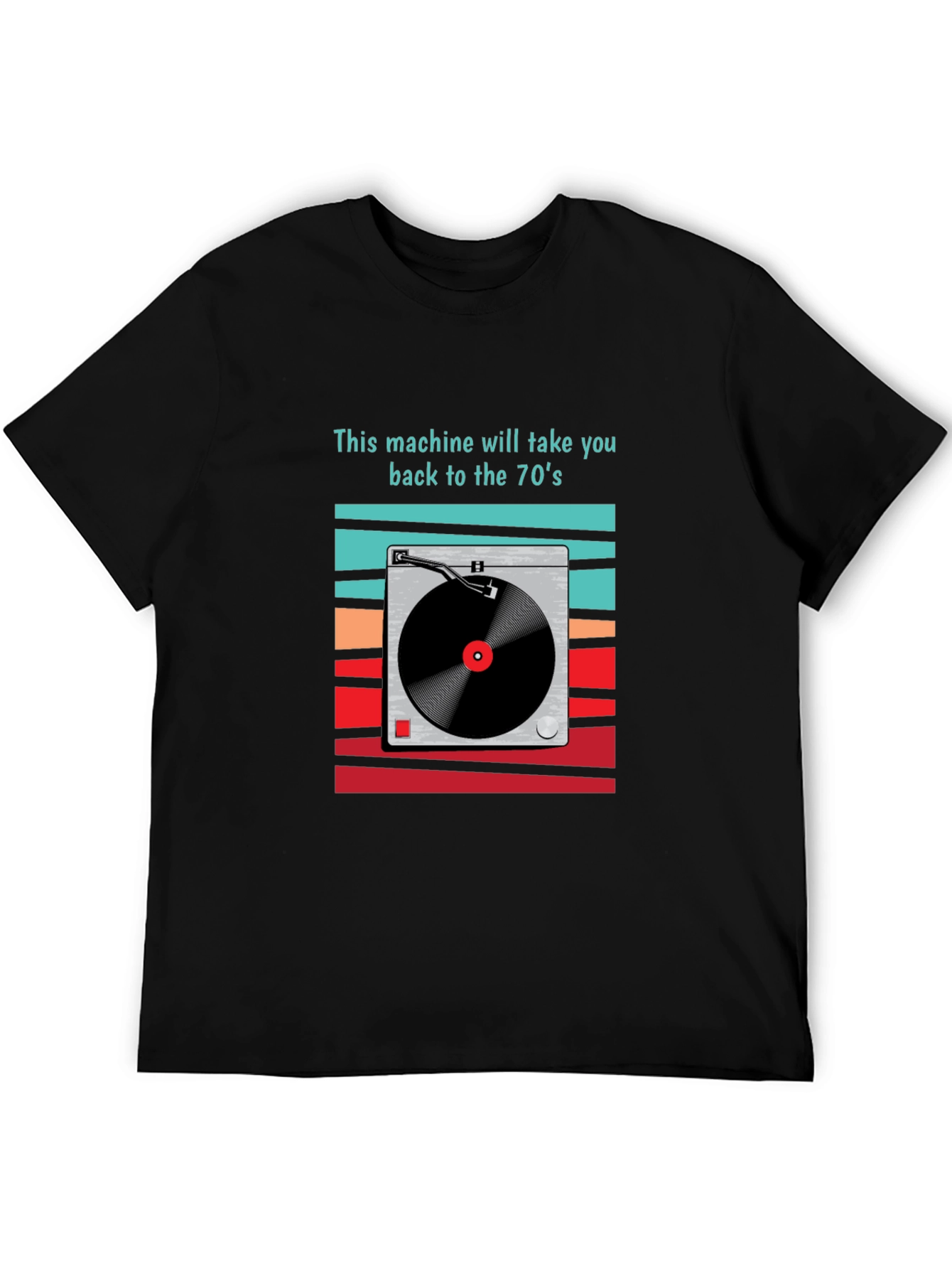 Retro 70s Turntable Graphic T-Shirt