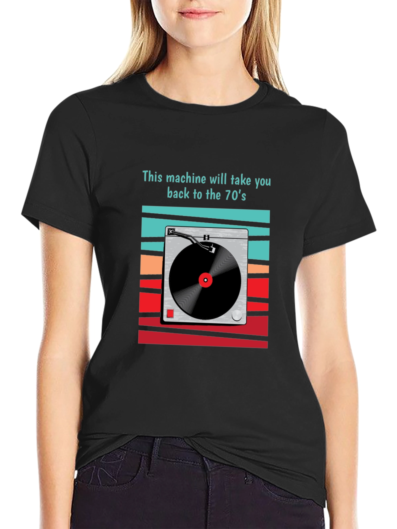 Retro 70s Turntable Graphic T-Shirt