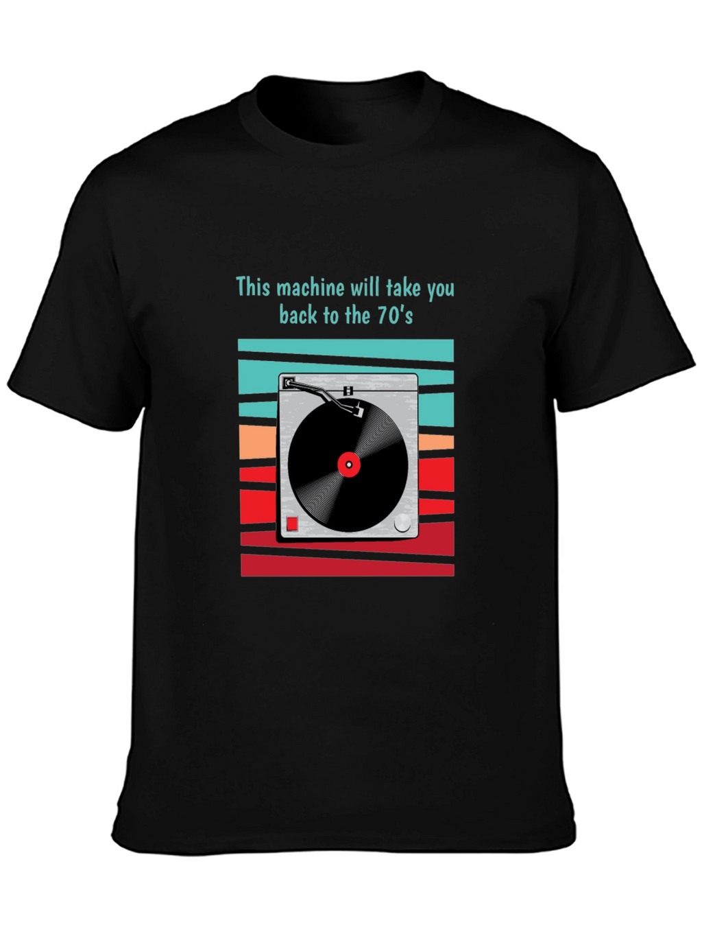 Retro 70s Turntable Graphic T-Shirt