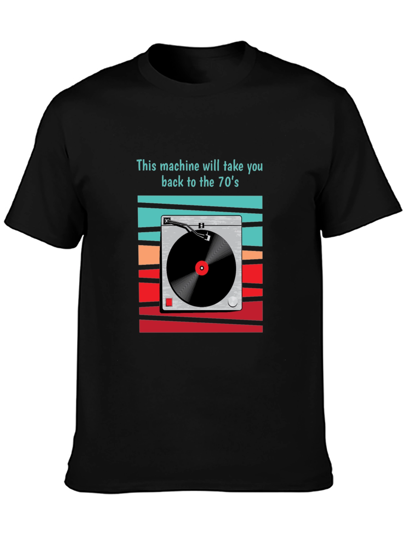 Retro 70s Turntable Graphic T-Shirt