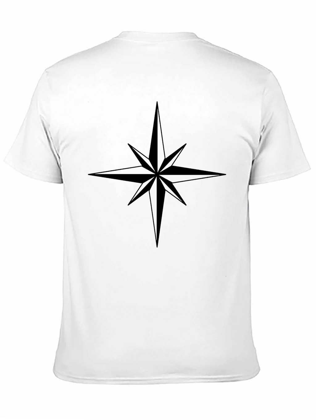 Mens Black Compass Star Graphic T-Shirt