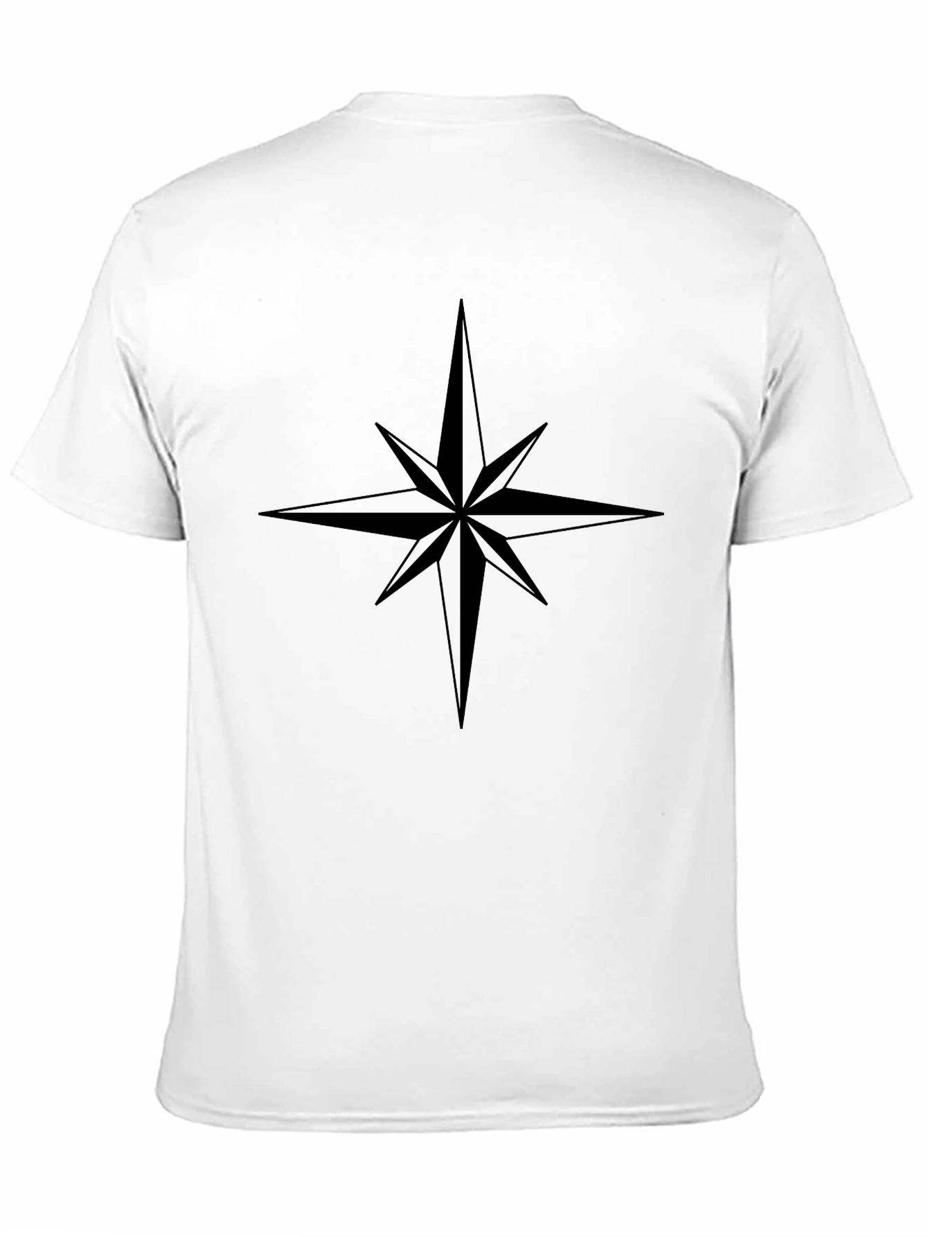 Mens Black Compass Star Graphic T-Shirt