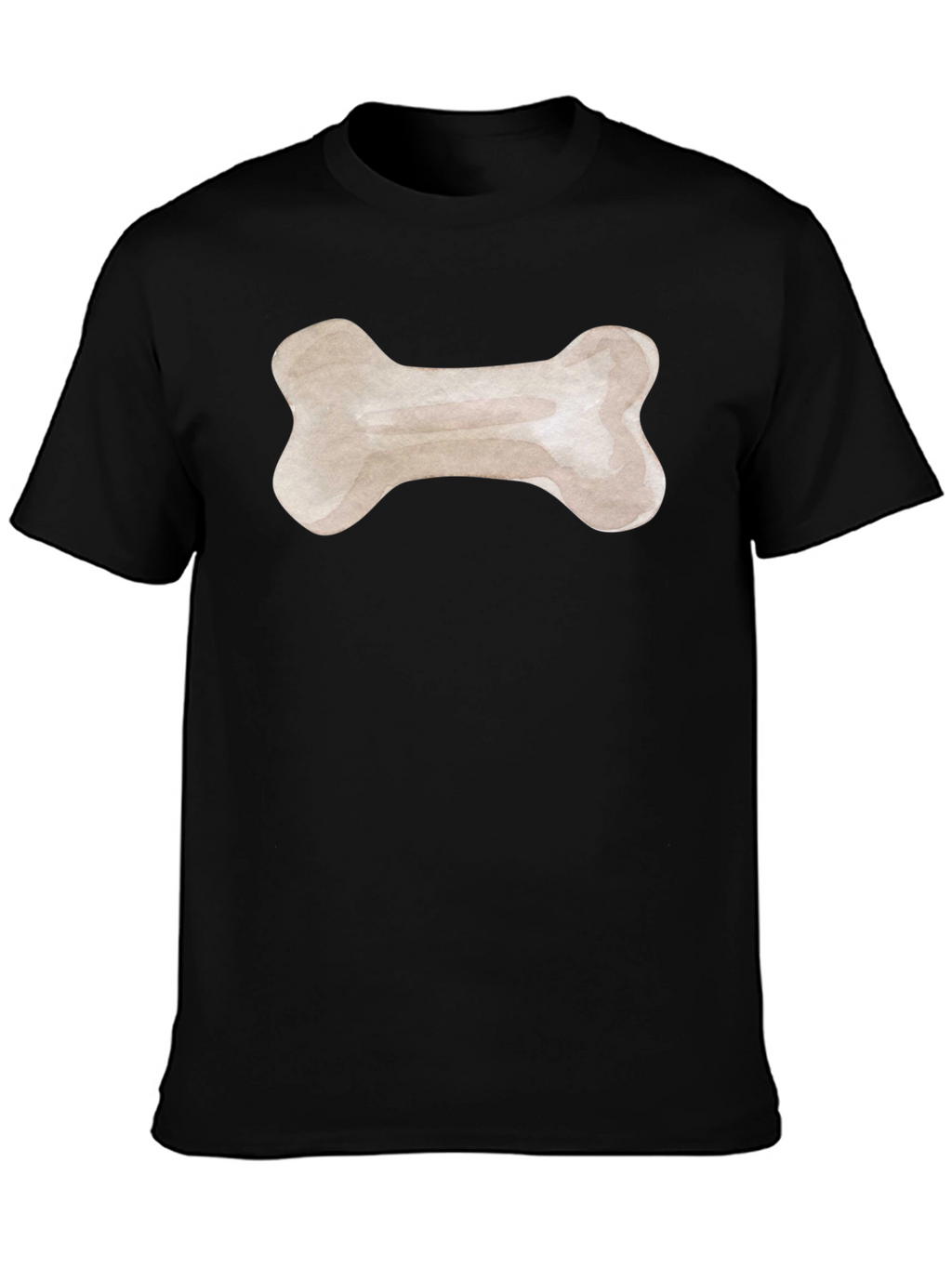 Dog Bone Graphic Tee - Black Cotton T-Shirt