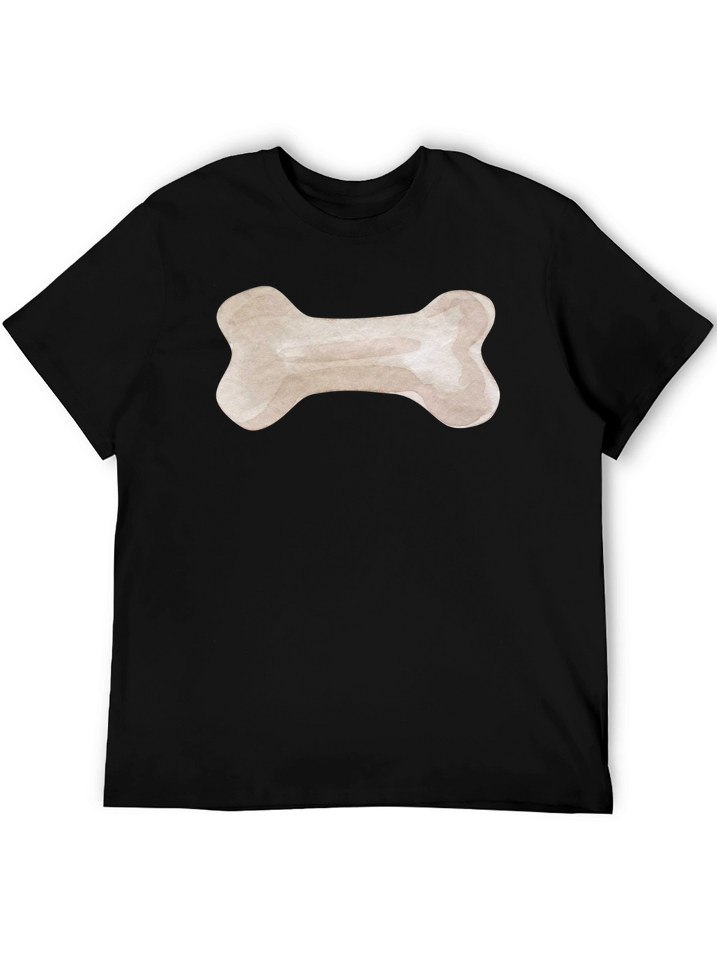 Dog Bone Graphic Tee - Black Cotton T-Shirt
