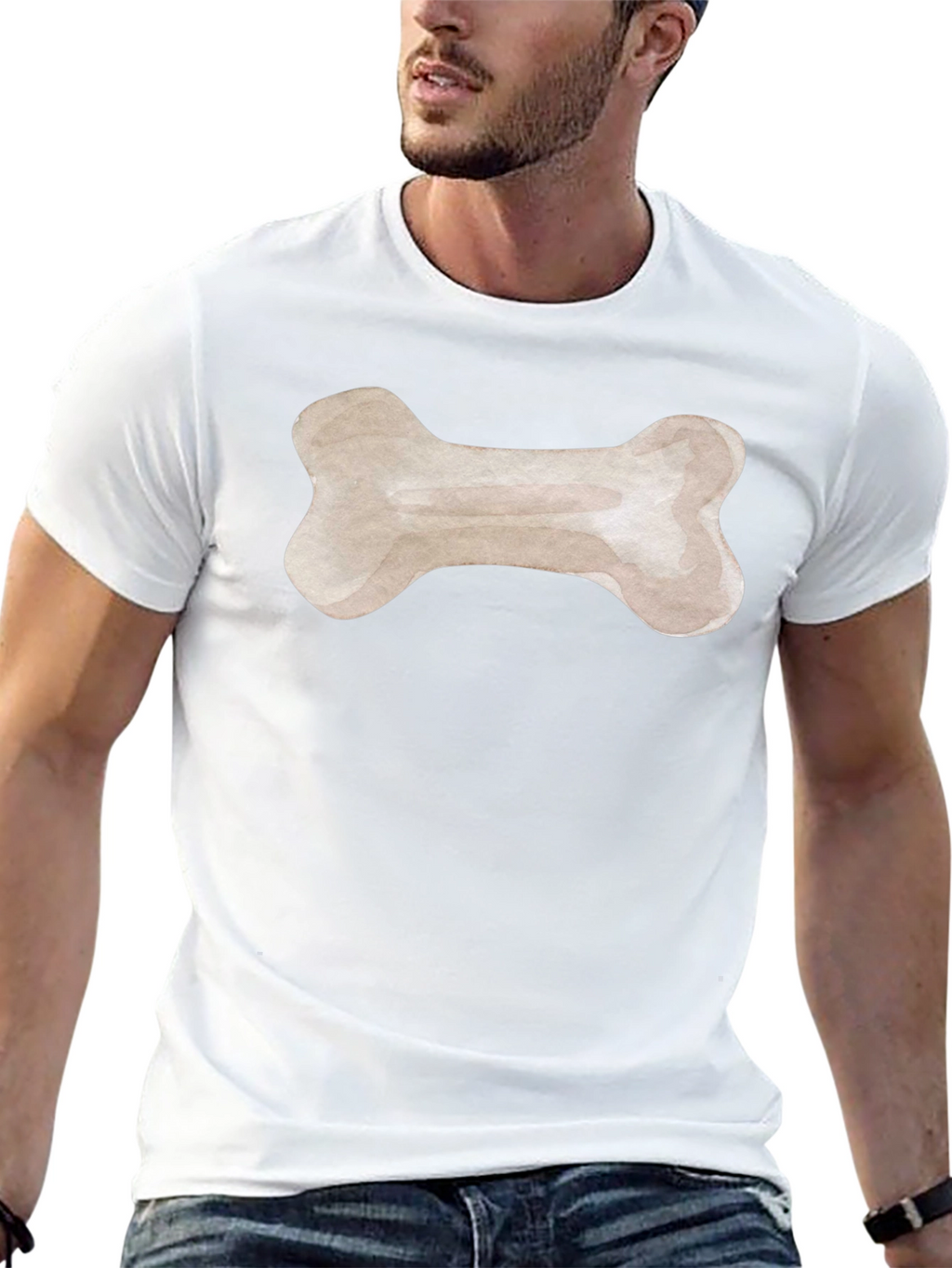 Dog Bone Graphic Tee - Black Cotton T-Shirt