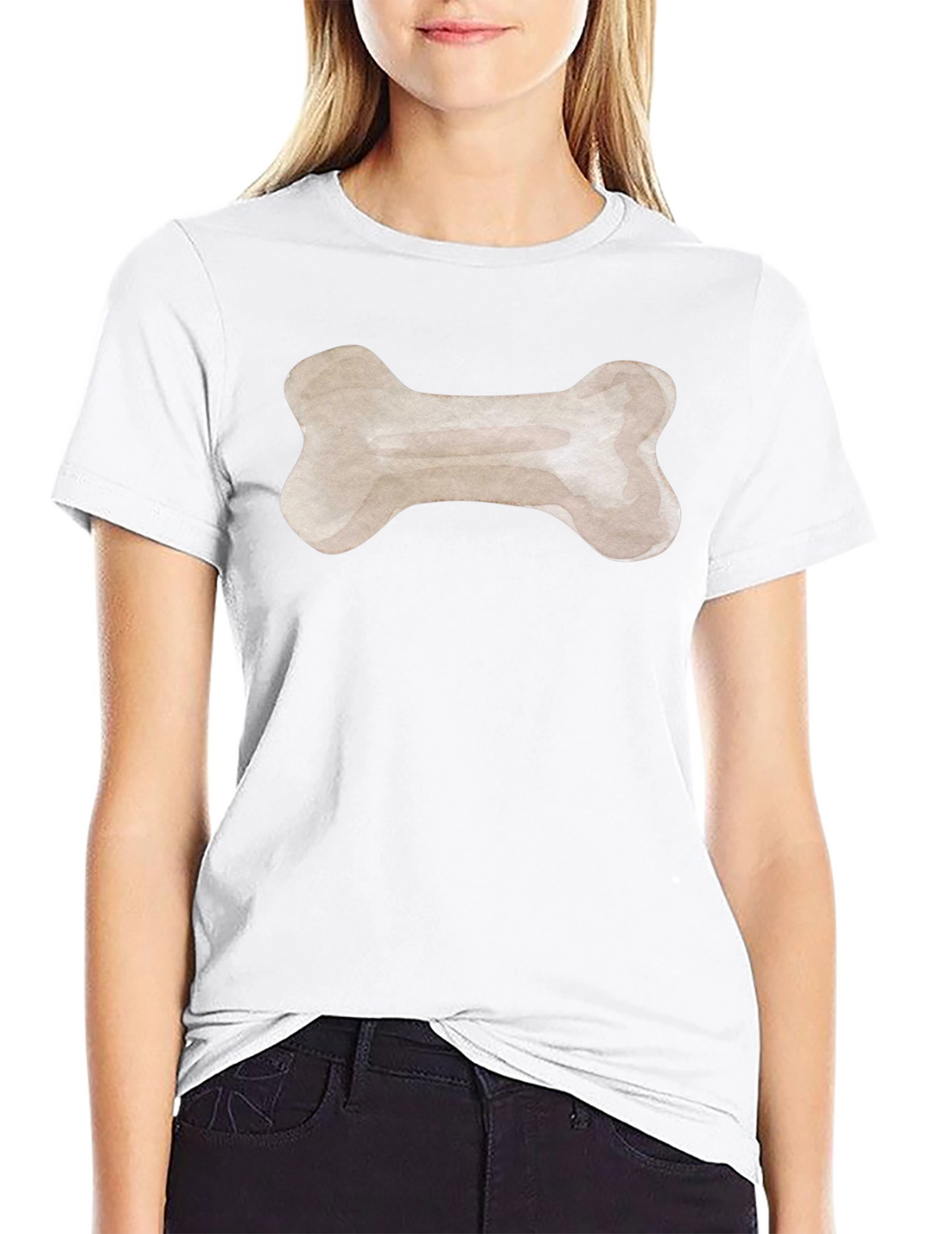 Dog Bone Graphic Tee - Black Cotton T-Shirt