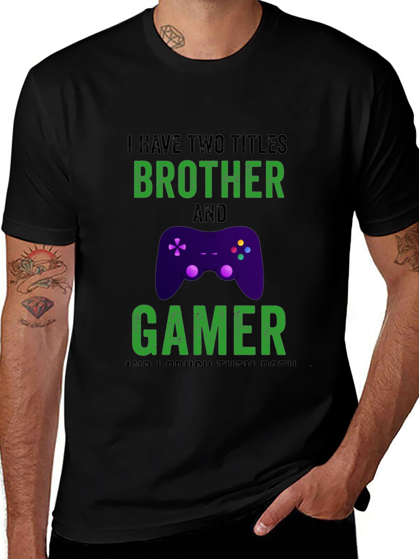 Brother and Gamer T-Shirt - Funny Gaming Gift for Men
