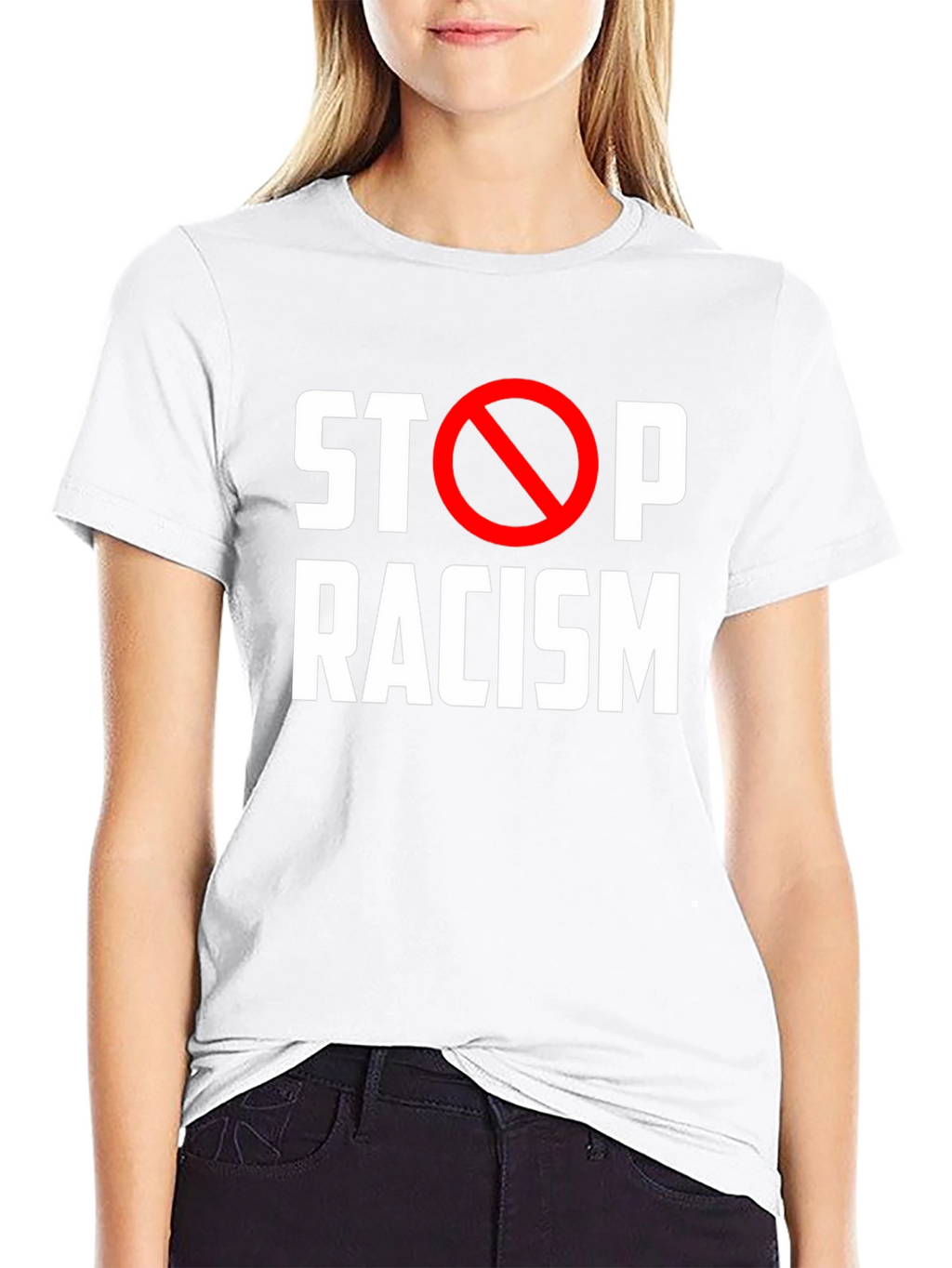 Stop Racism Black T-Shirt