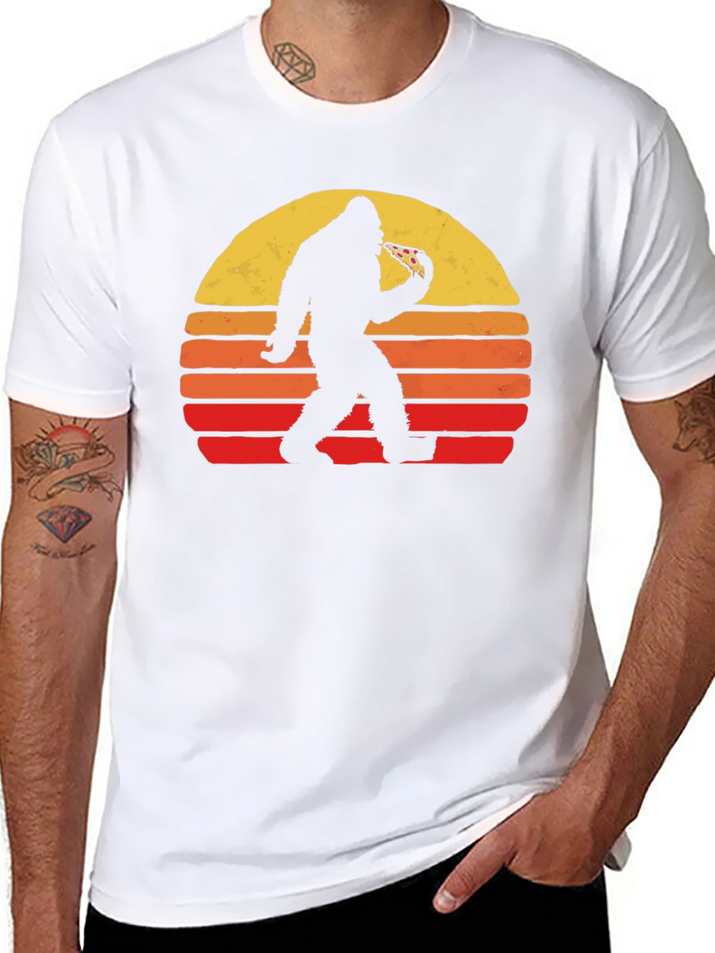 Sasquatch Pizza Sunset Tee