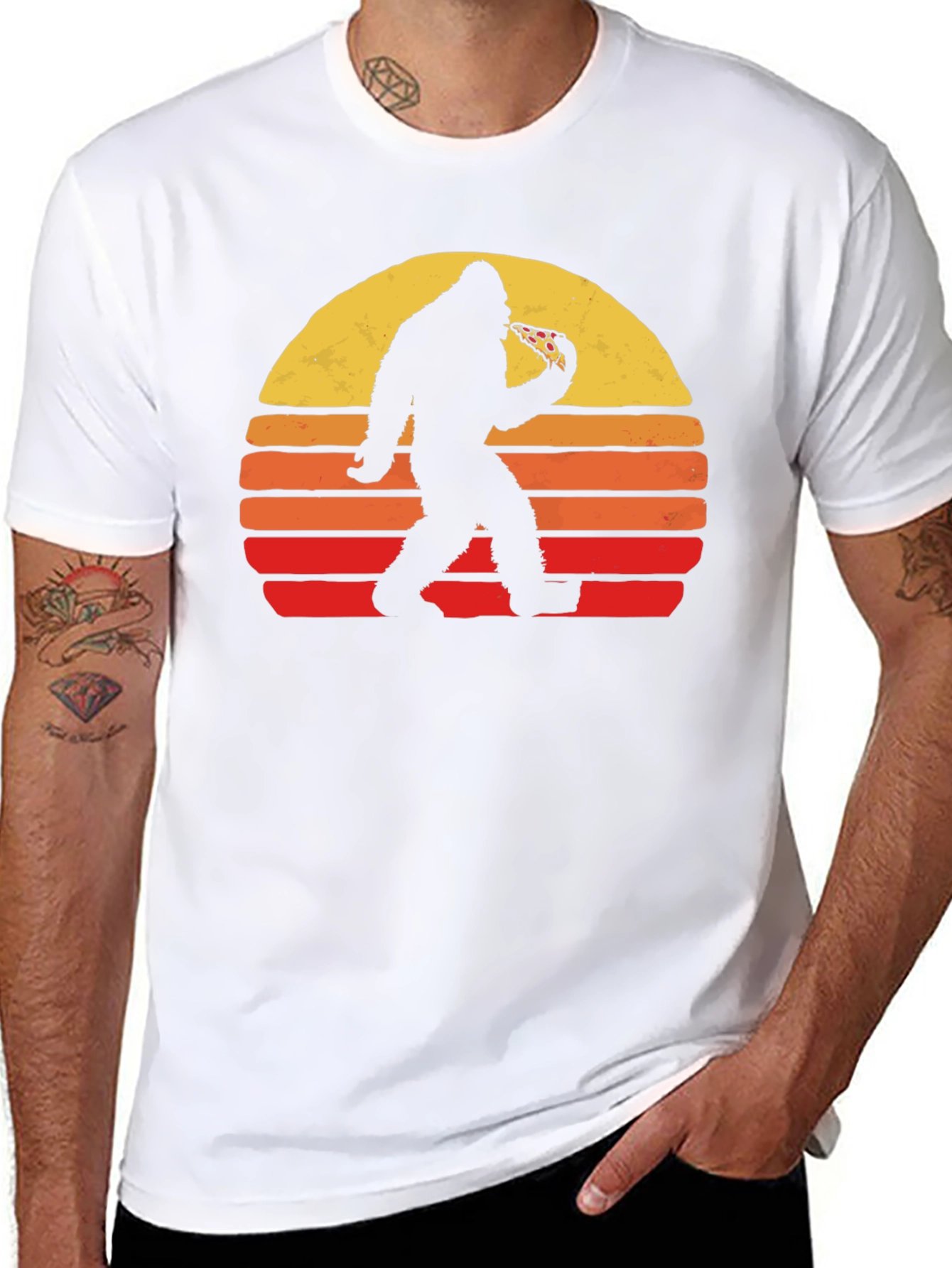 Sasquatch Pizza Sunset Tee