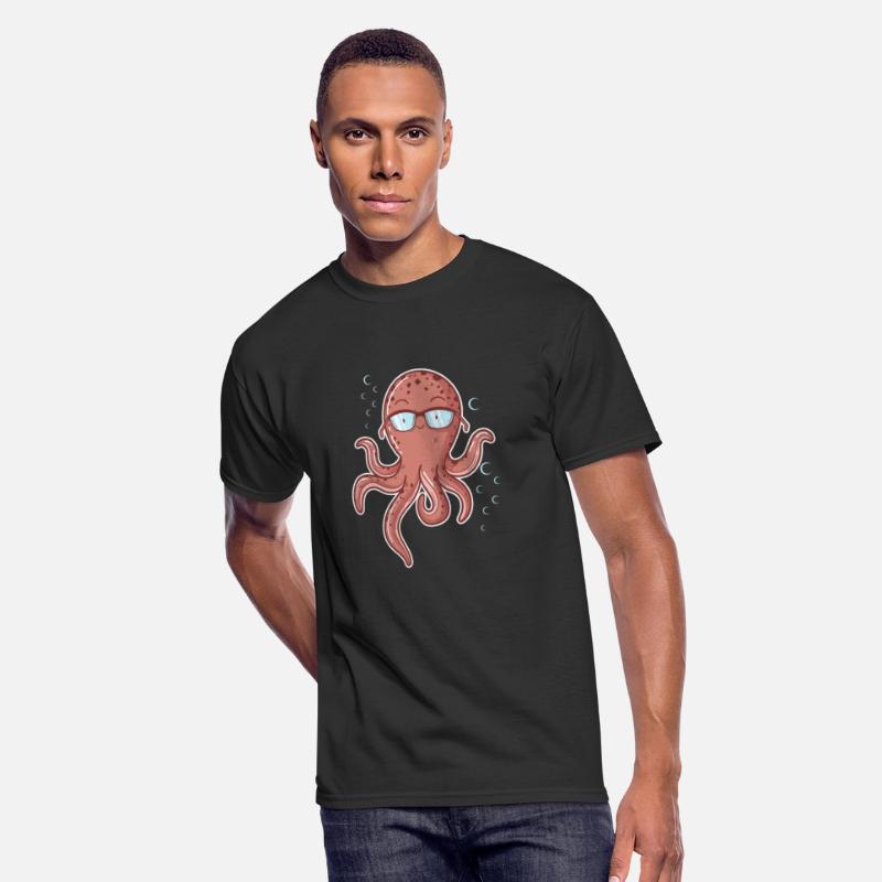 Octopus with Glasses as Nerd in the Water