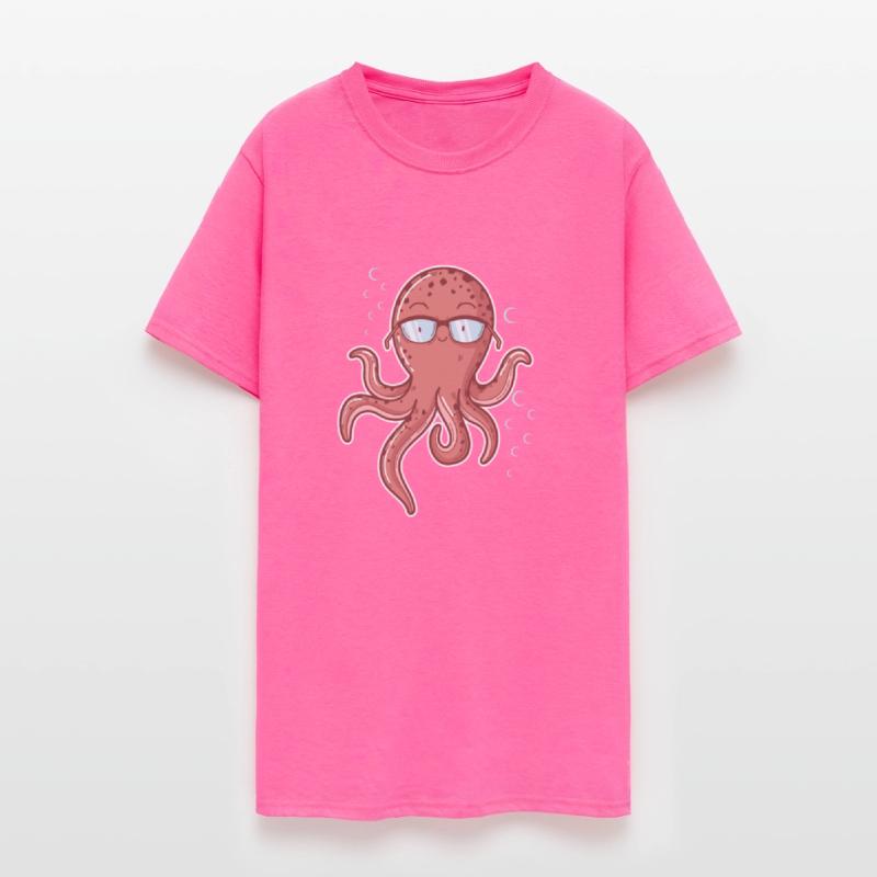 Octopus with Glasses as Nerd in the Water
