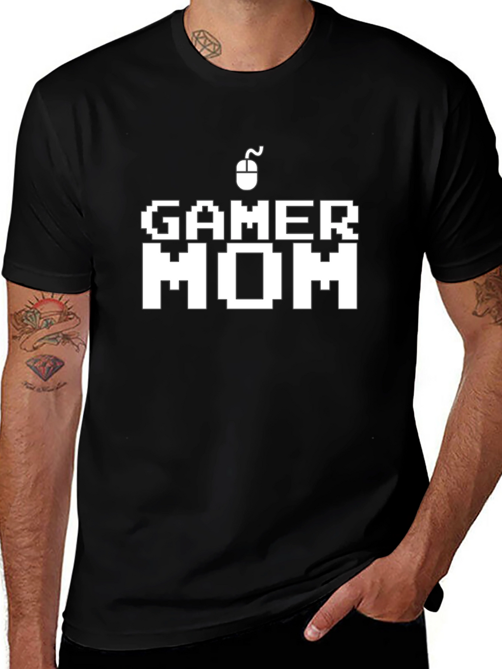 Gamer Mom Graphic T-Shirt - Black Cotton Blend