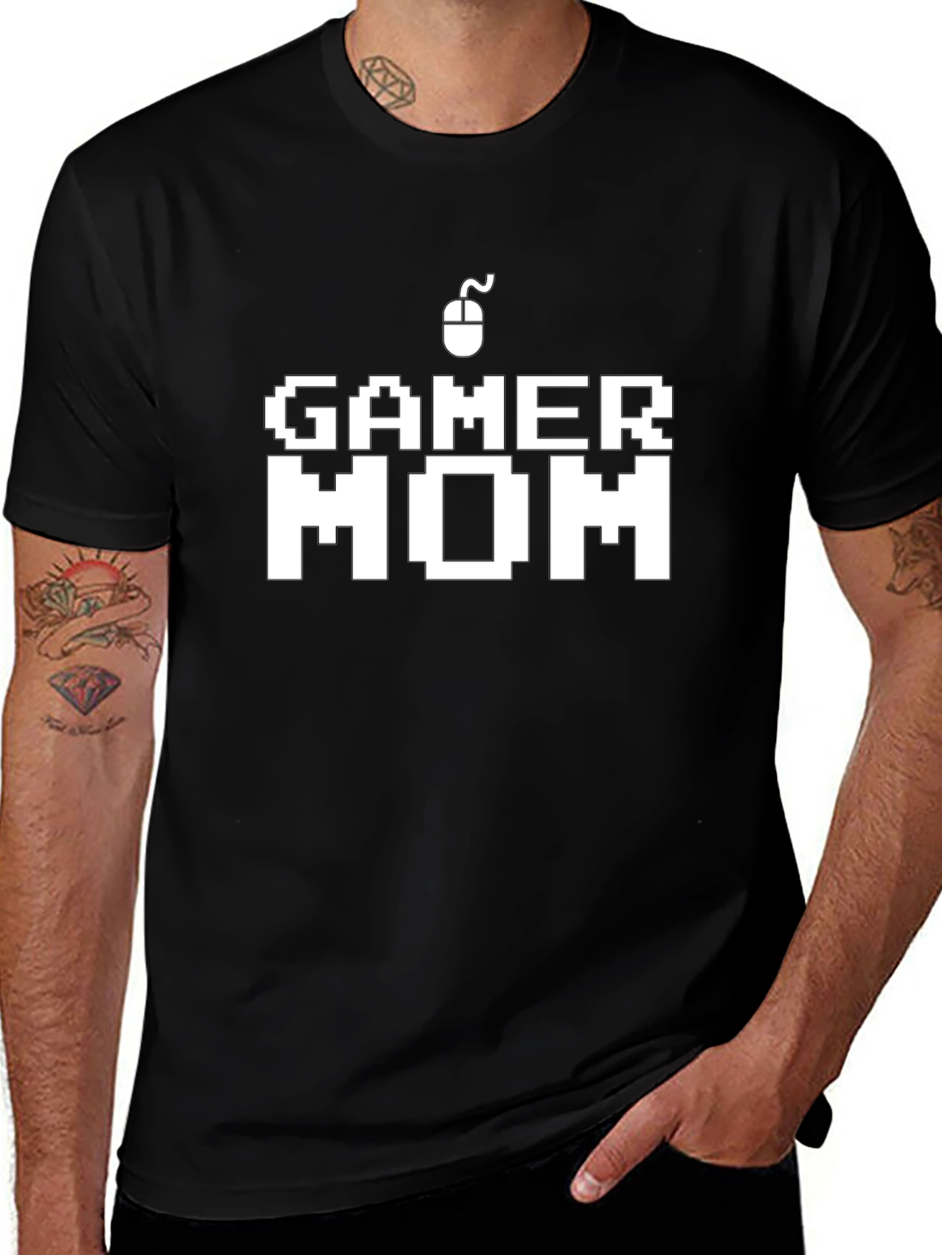 Gamer Mom Graphic T-Shirt - Black Cotton Blend