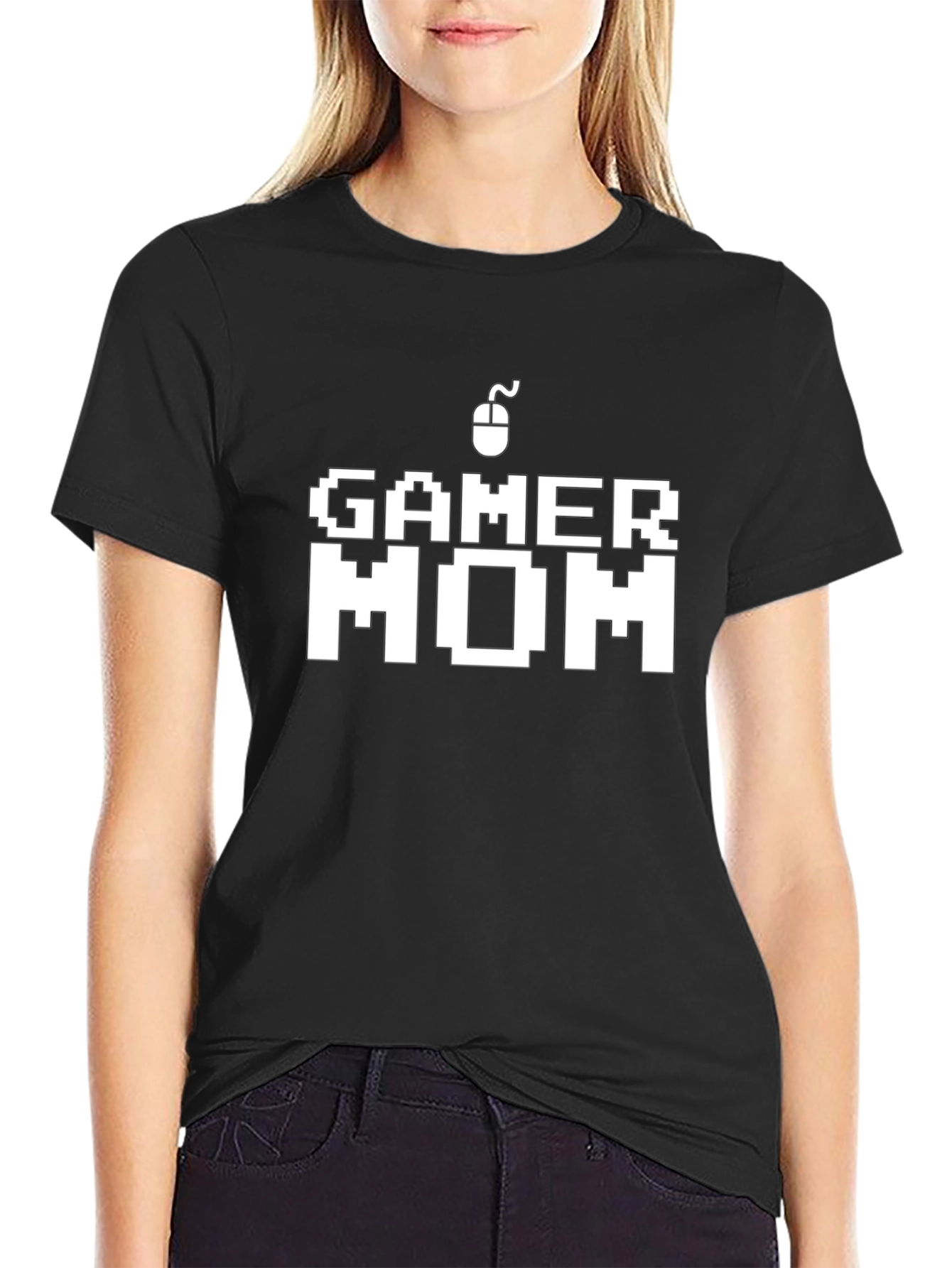 Gamer Mom Graphic T-Shirt - Black Cotton Blend