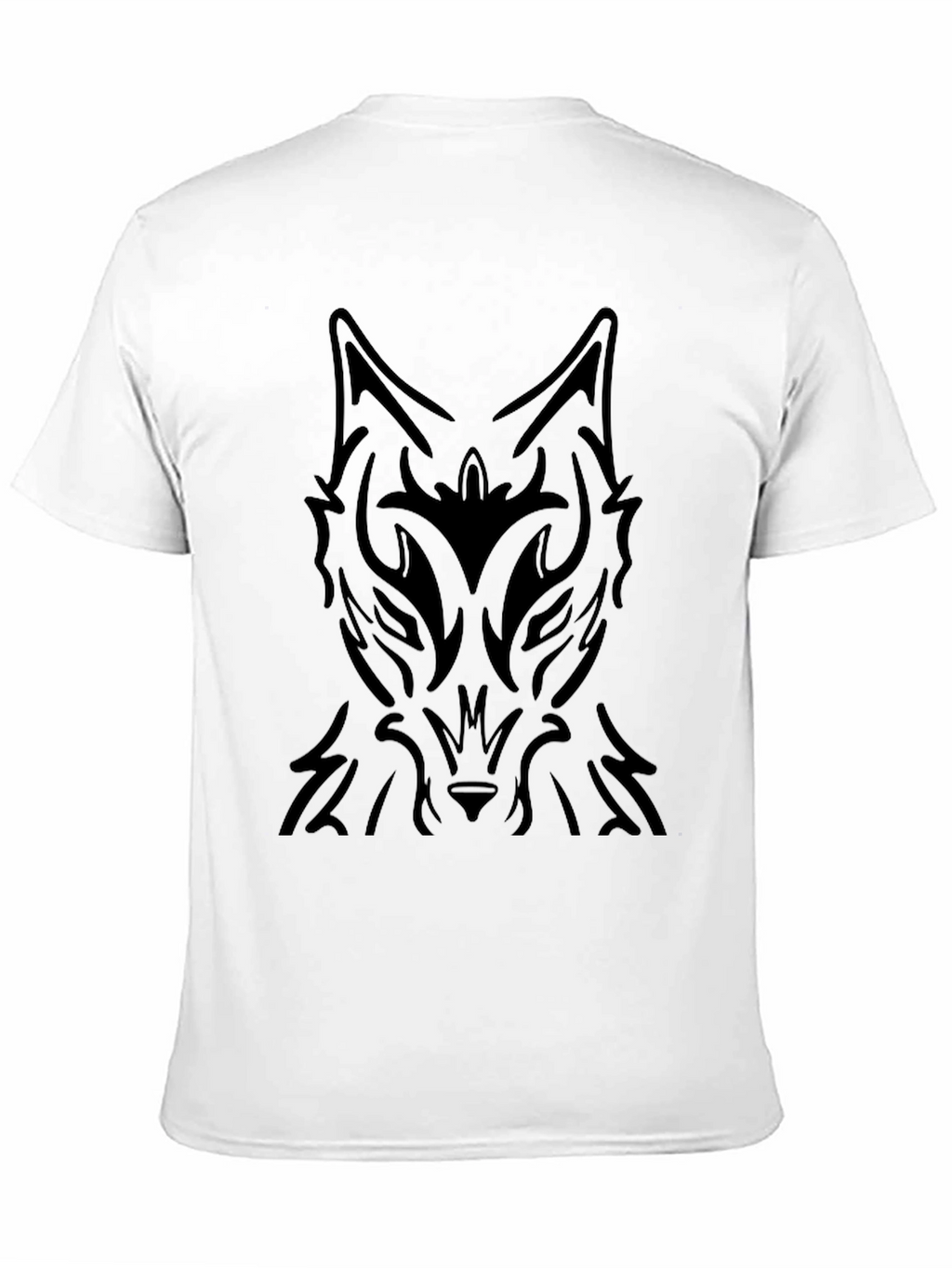 Tribal Wolf Graphic Black T-Shirt