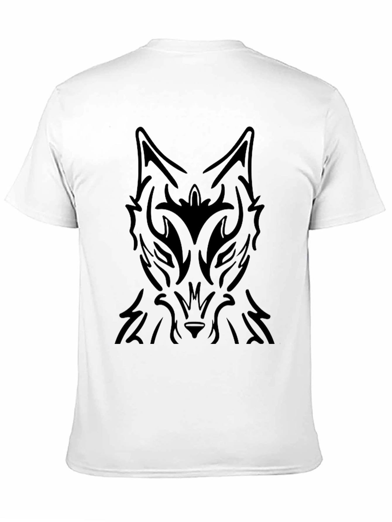 Tribal Wolf Graphic Black T-Shirt