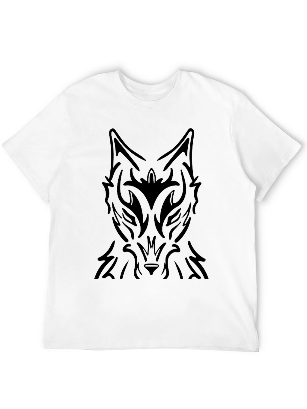 Tribal Wolf Graphic Black T-Shirt