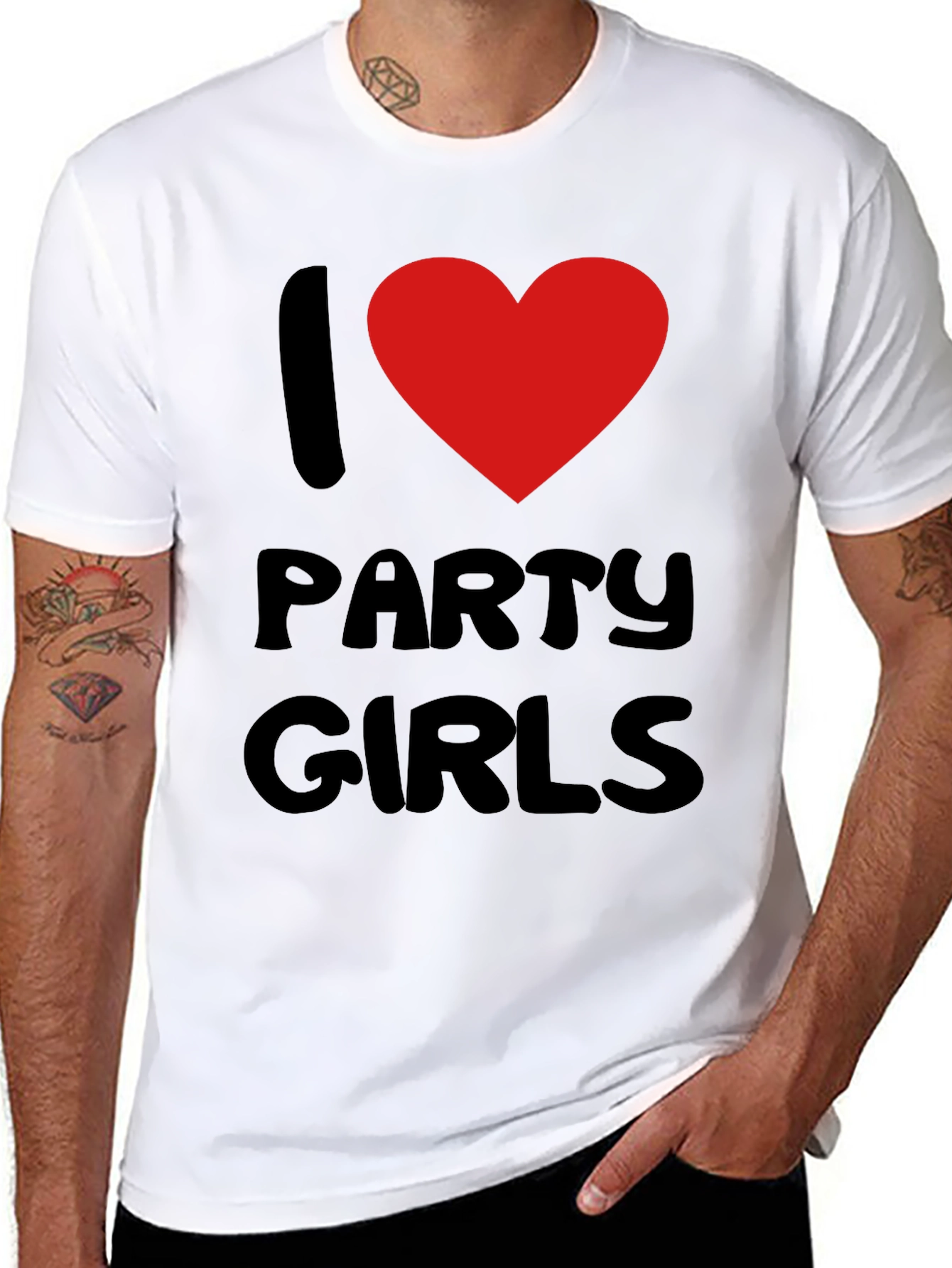 I Heart Party Girls Black T-Shirt