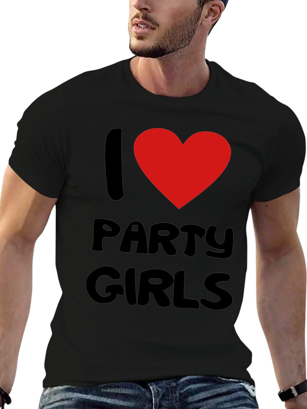 I Heart Party Girls Black T-Shirt