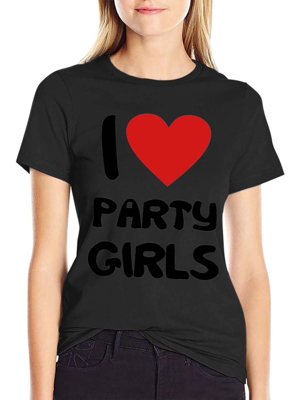 I Heart Party Girls Black T-Shirt