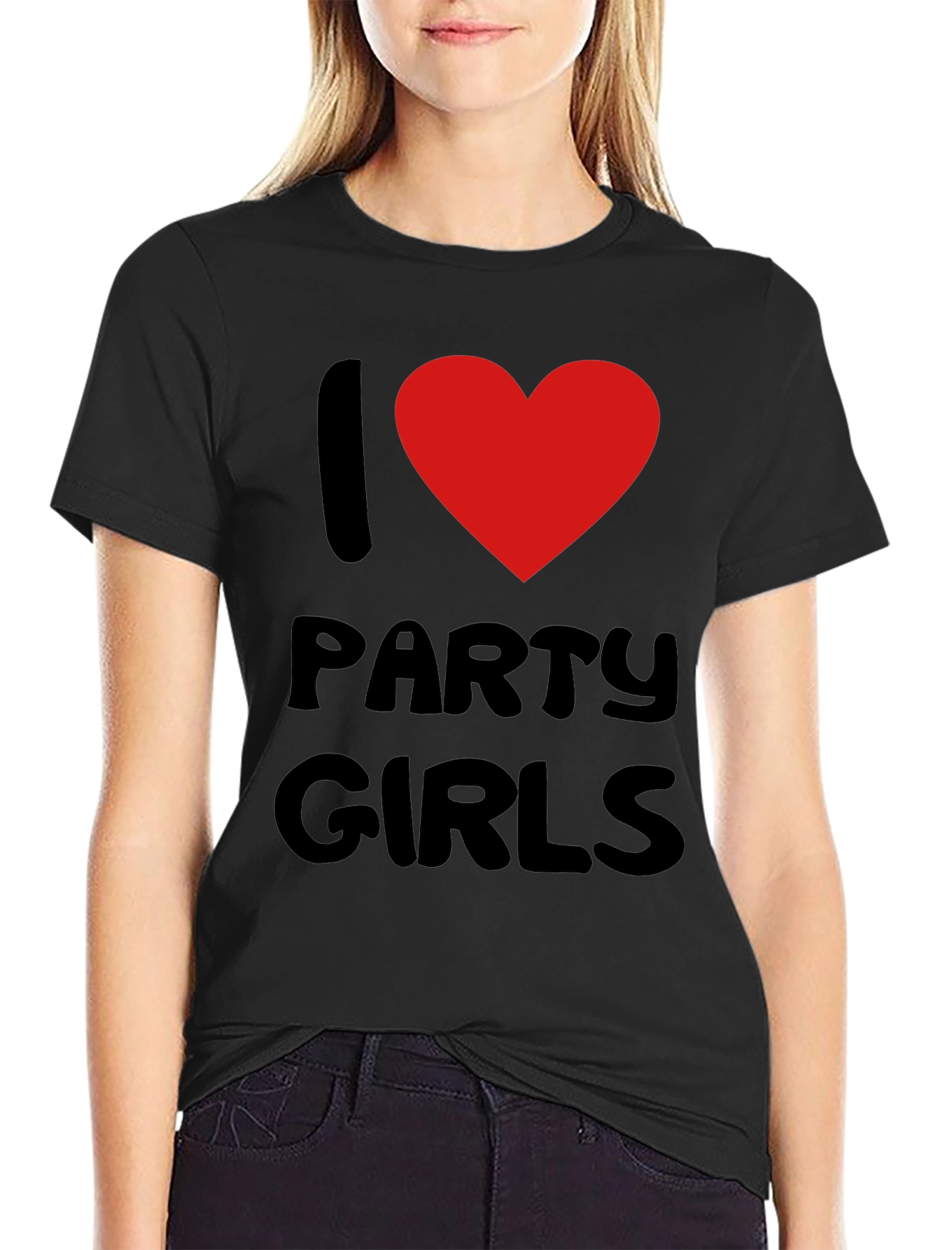 I Heart Party Girls Black T-Shirt