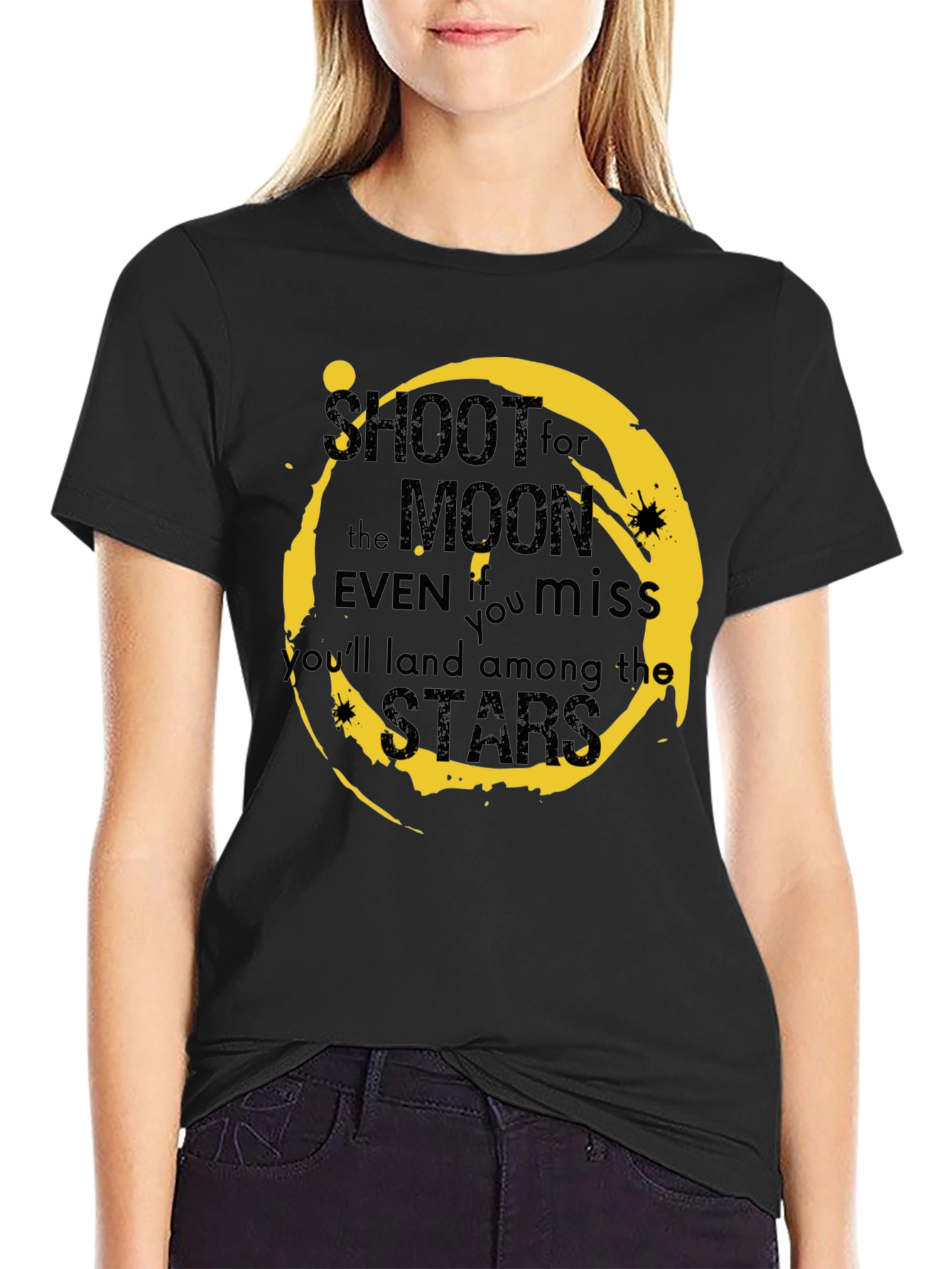 Shoot for the Moon Graphic Tee - Motivational T-Shirt