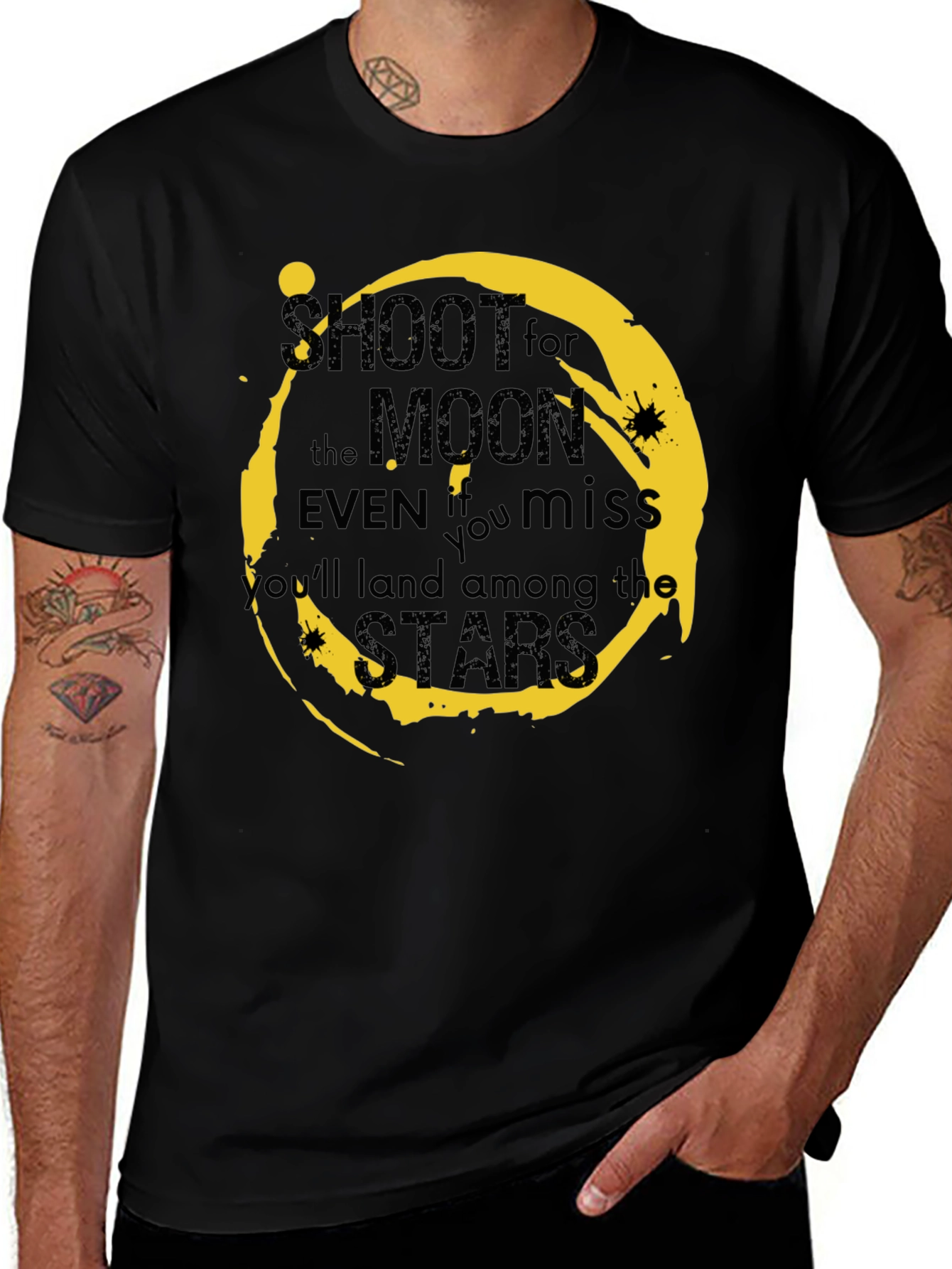 Shoot for the Moon Graphic Tee - Motivational T-Shirt