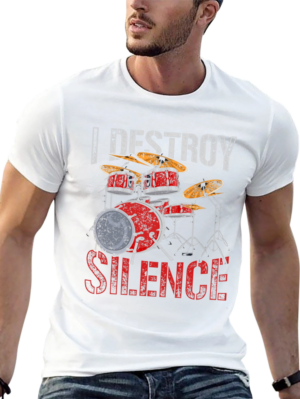 I Destroy Silence Drum Set Graphic Tee