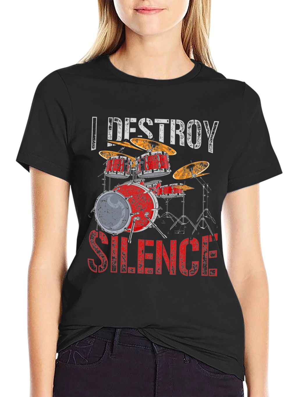 I Destroy Silence Drum Set Graphic Tee