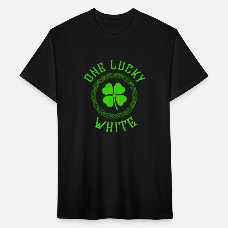 One Lucky White Irish Family Four Leaf Clover