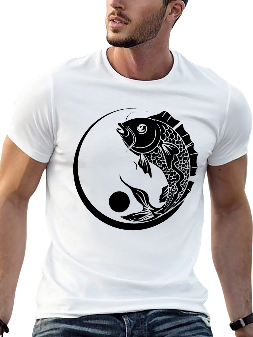 Yin Yang Fish Graphic T-Shirt