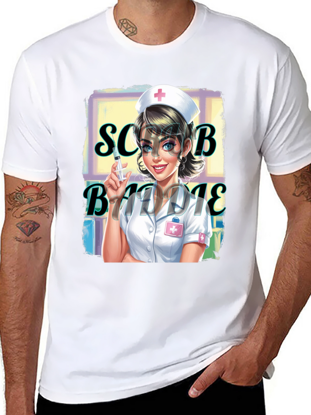 Nurse Scrub Baddie Graphic Tee