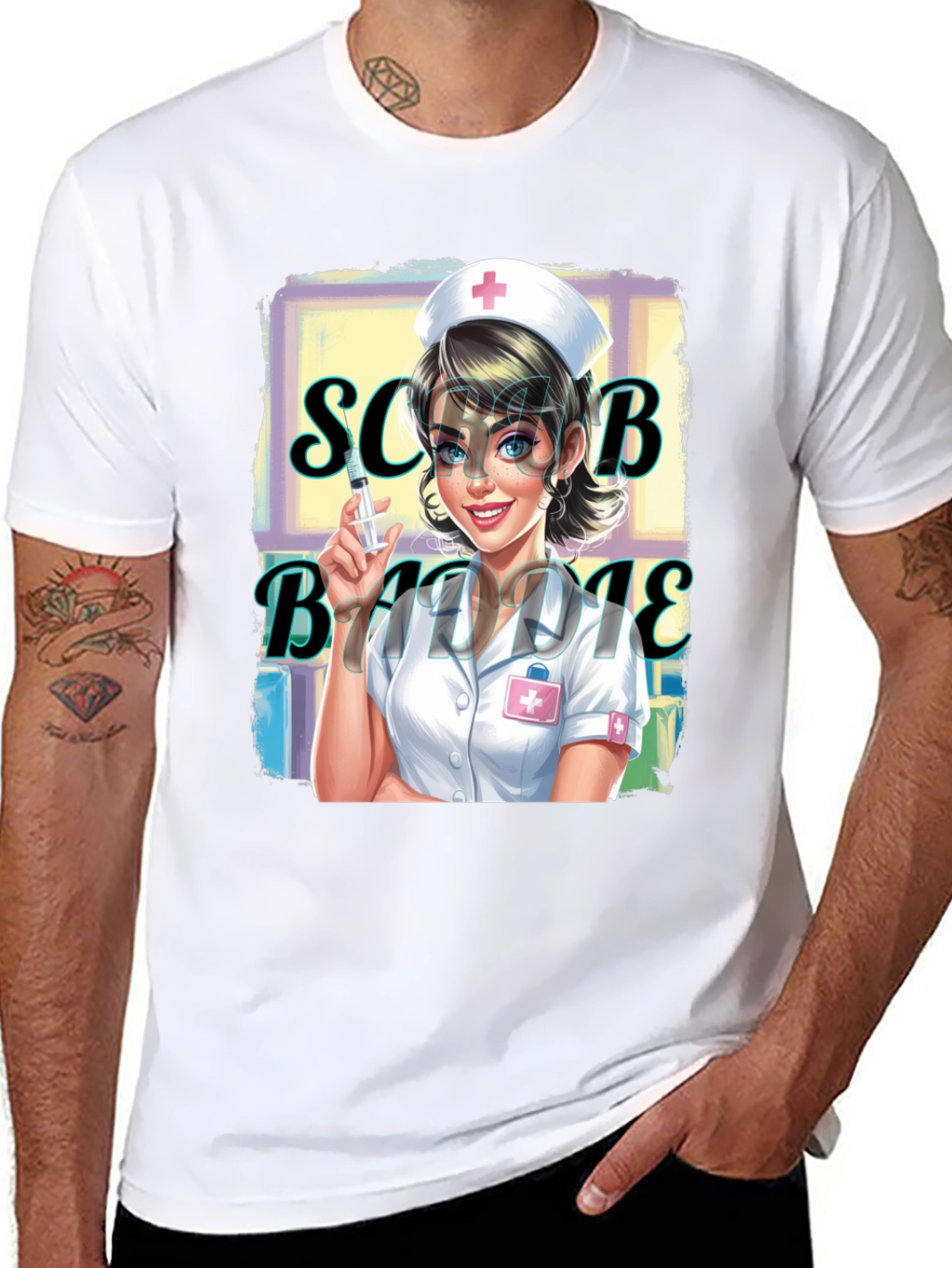 Nurse Scrub Baddie Graphic Tee