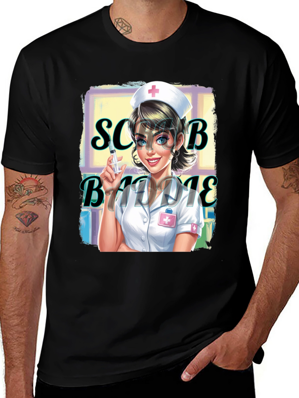 Nurse Scrub Baddie Graphic Tee
