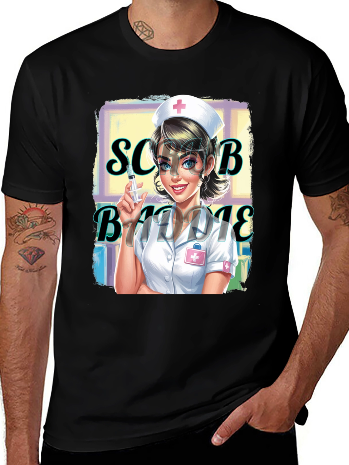 Nurse Scrub Baddie Graphic Tee