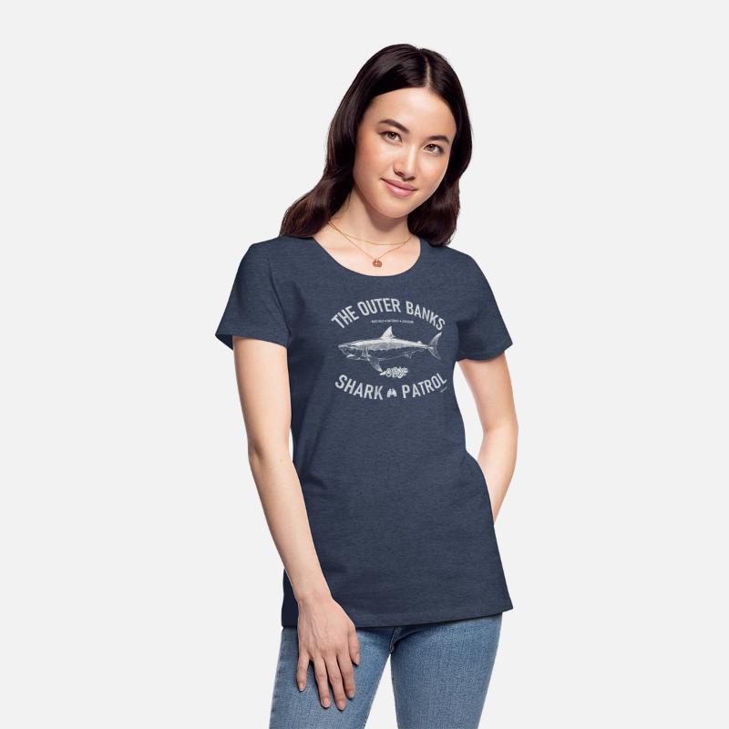 Outer Banks Shark Patrol OBX Vintage Shell White