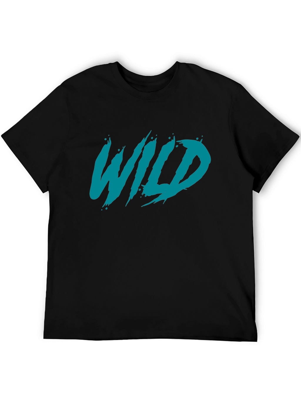 Mens Black WILD Graphic T-Shirt