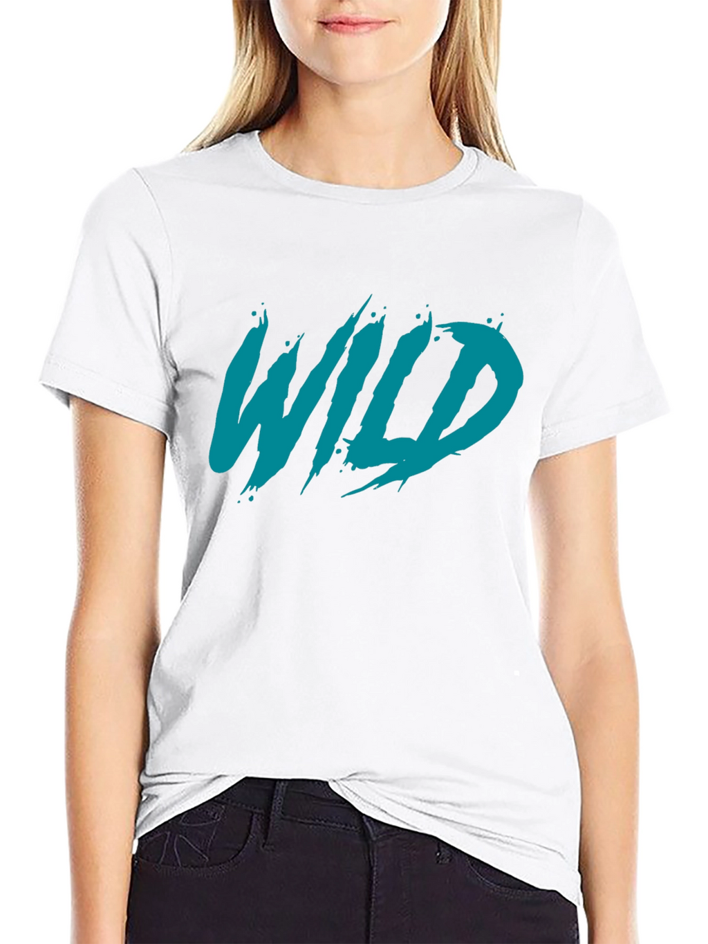 Mens Black WILD Graphic T-Shirt