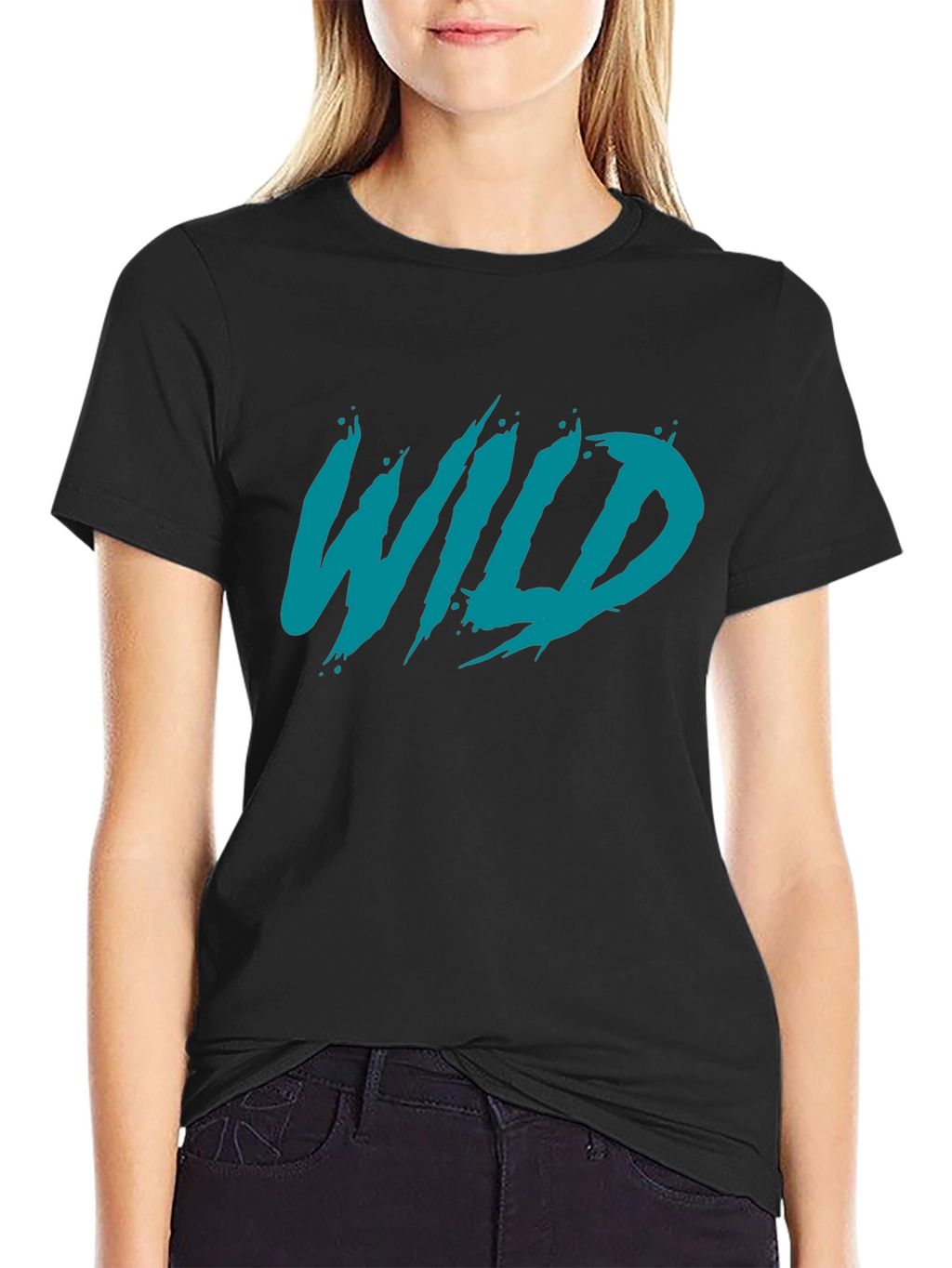 Mens Black WILD Graphic T-Shirt