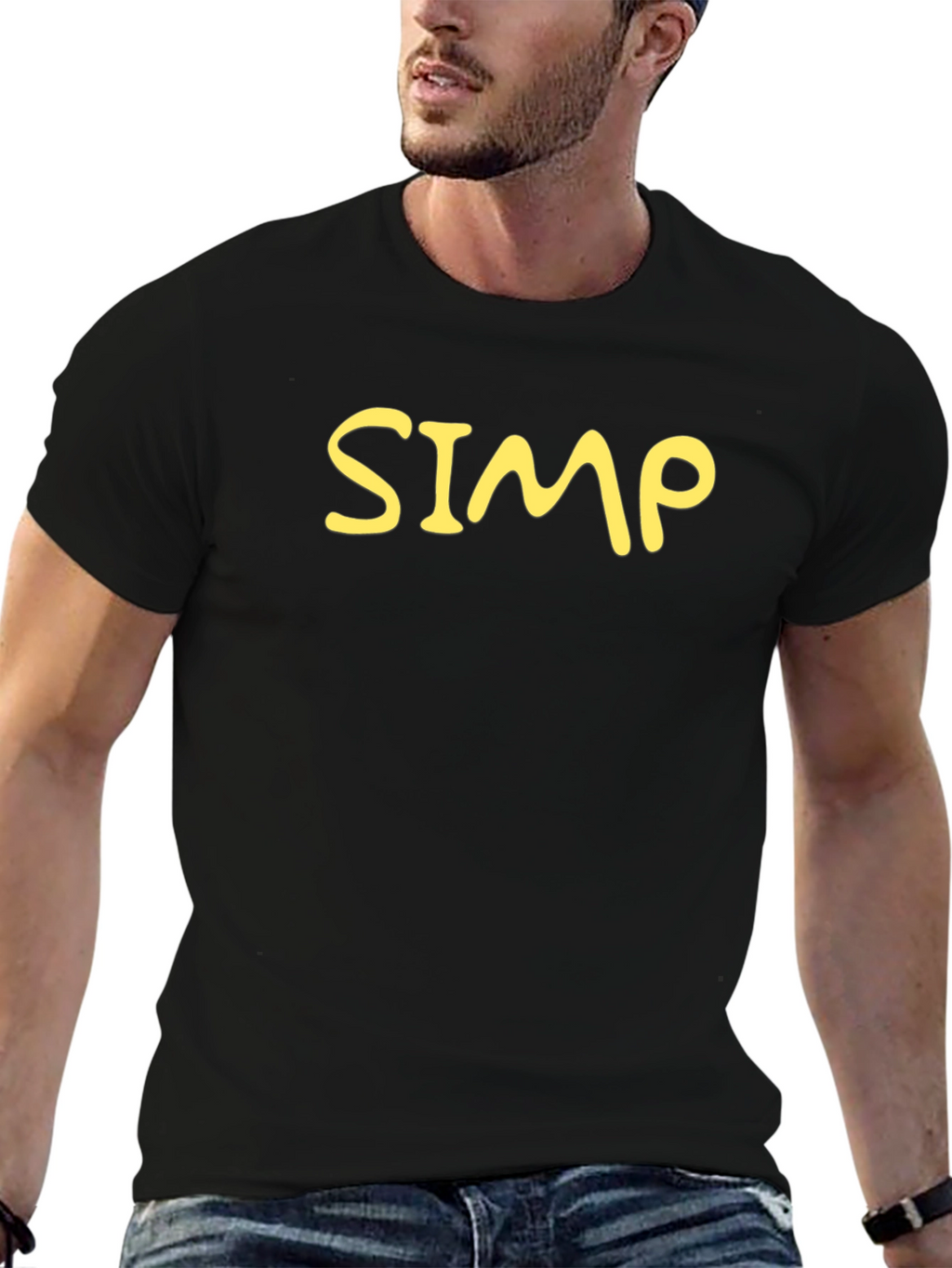 Mens SIMP Graphic Black T-Shirt