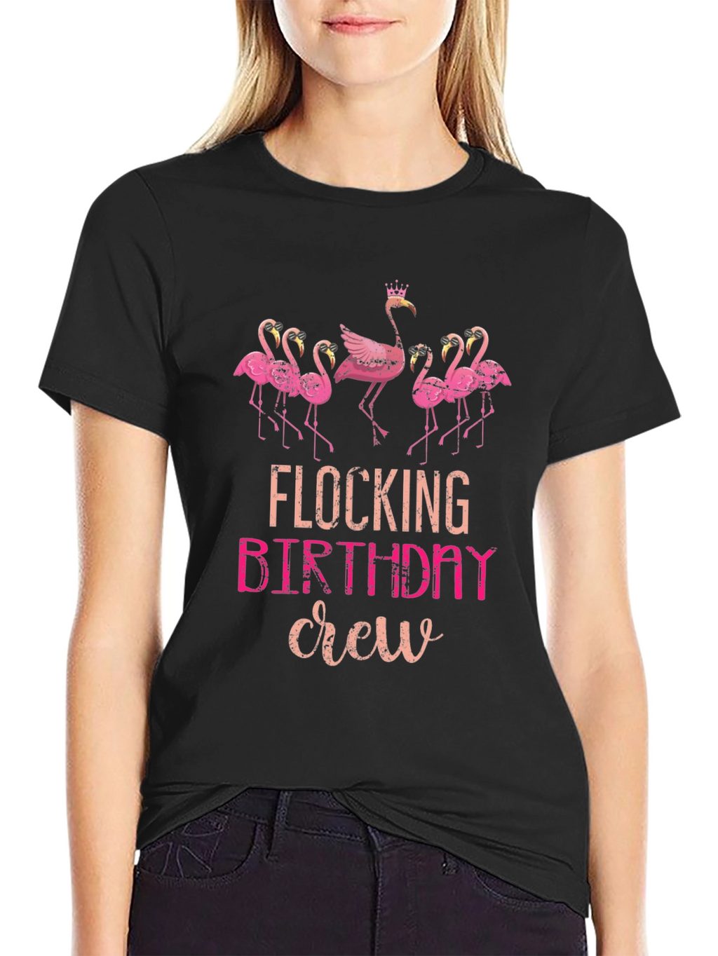 Flocking Birthday Crew T-Shirt