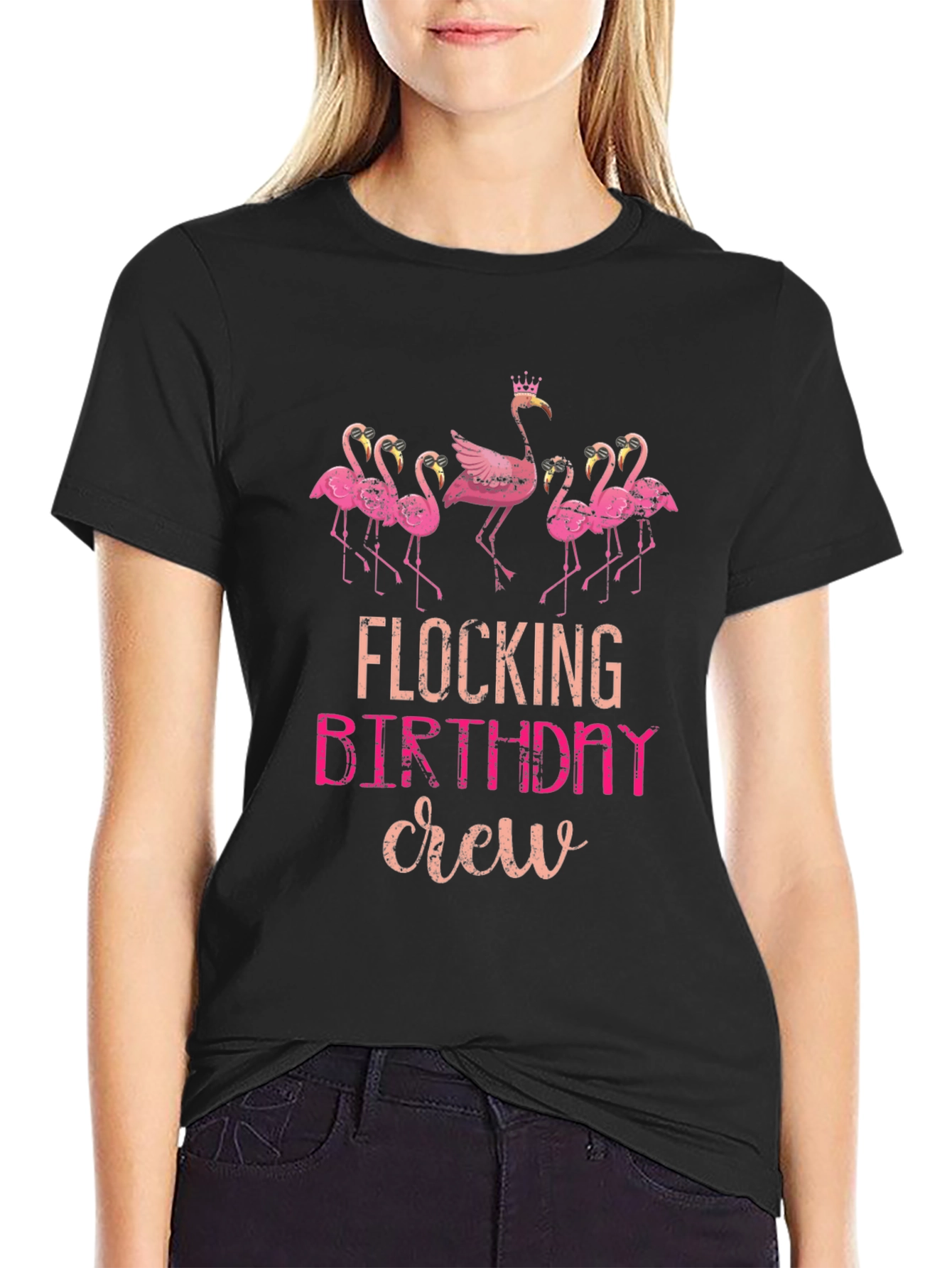 Flocking Birthday Crew T-Shirt