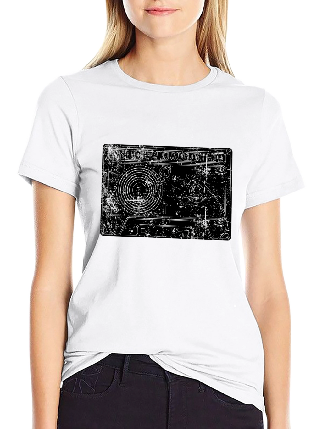 DJ Saved My Life Retro Cassette Graphic T-Shirt