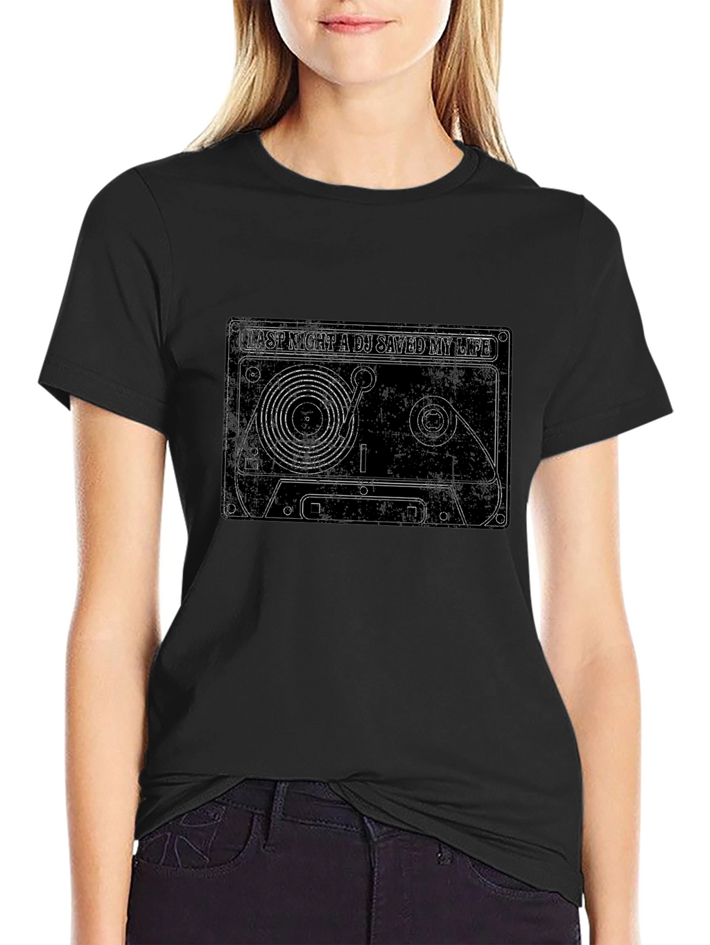 DJ Saved My Life Retro Cassette Graphic T-Shirt
