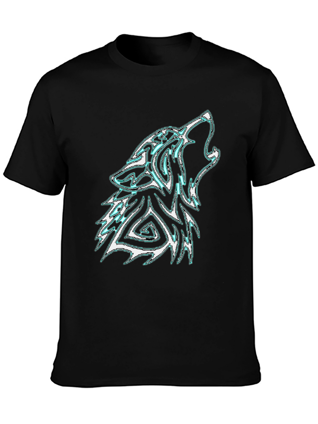 Mens Black Wolf Graphic Tee